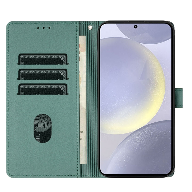 For Samsung Galaxy S25+ 5G Cartoon Elephant Embossed Leather Phone Case(Green) by buy2fix