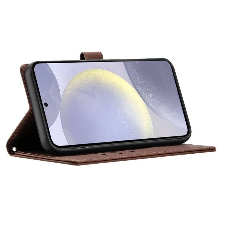 For Samsung Galaxy S25+ 5G Cartoon Elephant Embossed Leather Phone Case(Brown) by buy2fix