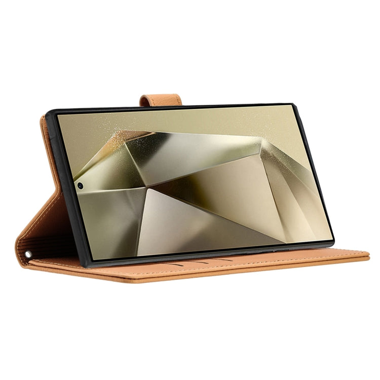 For Samsung Galaxy S25 Ultra 5G Cartoon Elephant Embossed Leather Phone Case(Yellow) by buy2fix