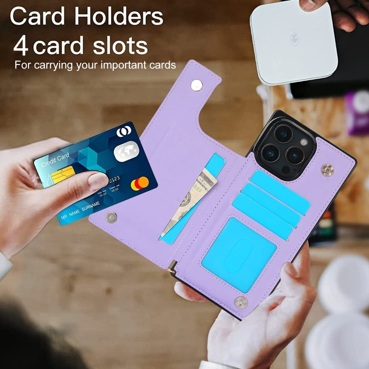 For iPhone 16 Pro Max Cross-body Zipper Square Phone Case(Purple) - iPhone 16 Pro Max Cases by buy2fix | Online Shopping UK | buy2fix