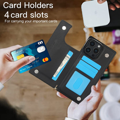 For iPhone 16 Pro Max Cross-body Zipper Square Phone Case(Black) - iPhone 16 Pro Max Cases by buy2fix | Online Shopping UK | buy2fix