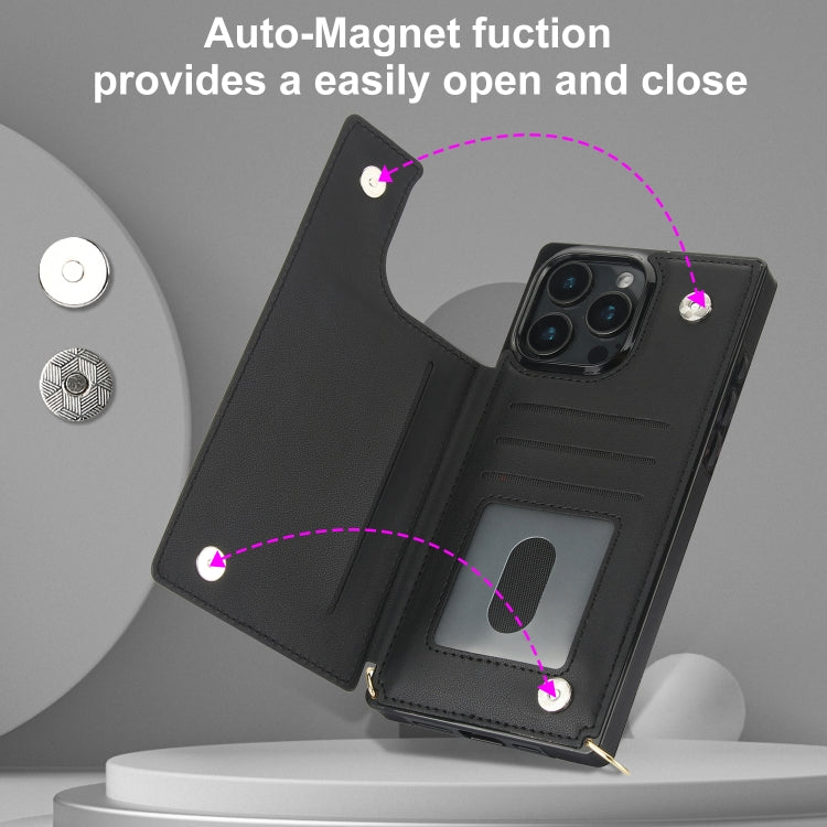 For iPhone 16 Pro Max Cross-body Zipper Square Phone Case(Black) - iPhone 16 Pro Max Cases by buy2fix | Online Shopping UK | buy2fix