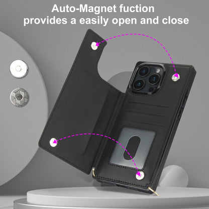 For iPhone 16 Pro Max Cross-body Zipper Square Phone Case(Black) - iPhone 16 Pro Max Cases by buy2fix | Online Shopping UK | buy2fix