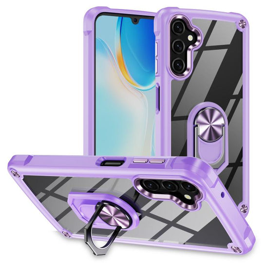 For Samsung Galaxy A26 5G / A17 5G TPU + PC Lens Protection Phone Case with Ring Holder(Purple)