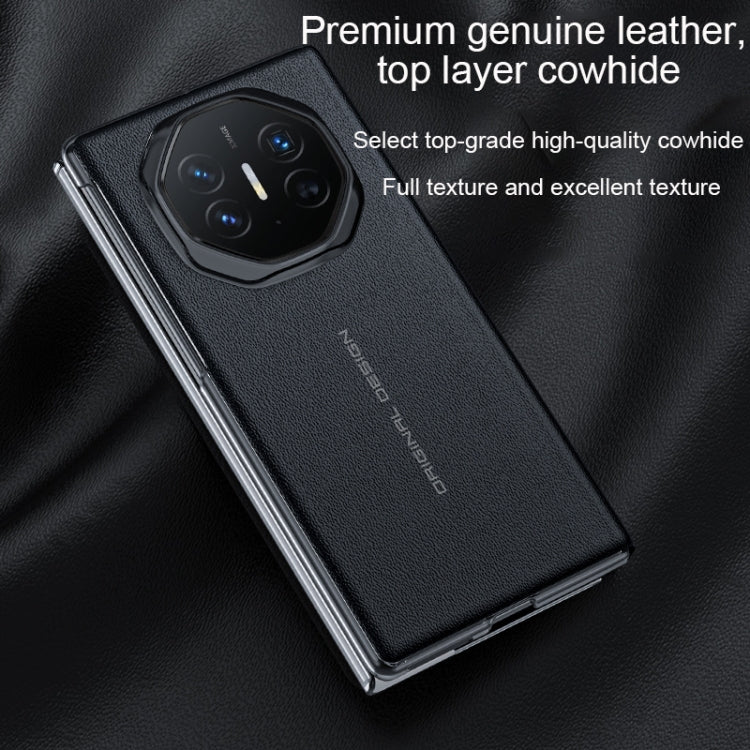 For Huawei Mate XT Ultimate Smart Side View Window Genuine Leather Phone Case(Dark Red) - Huawei Cases by buy2fix | Online Shopping UK | buy2fix