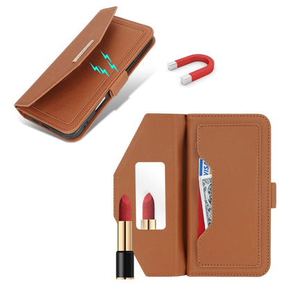 For iPhone 16 Pro Max Cross Texture Crossbody Lanyard Leather Phone Case(Brown) by buy2fix