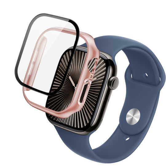 For Apple Watch Series 10/11 42mm imak Integrated Watch Case with Film(Rose Gold)