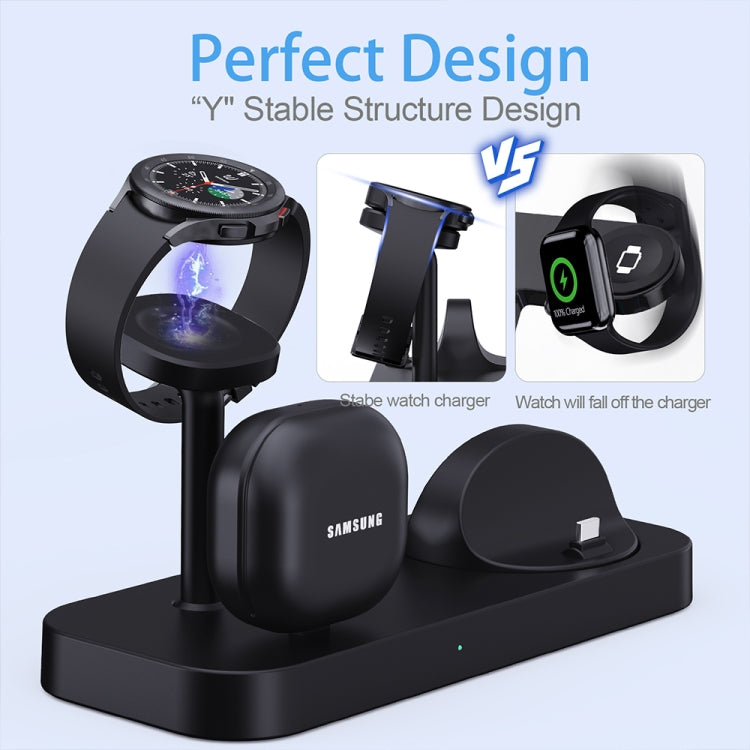 B25 Type-C 4-in-1 Charging Stand Phone Holder for Samsung Watch / Galaxy Buds(White) - Wireless Charger by buy2fix | Online Shopping UK | buy2fix