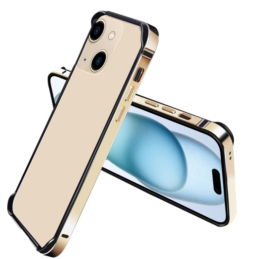 For iPhone 15 TPU + Aluminum Alloy Frame Phone Case(Gold) - iPhone 15 Cases by buy2fix | Online Shopping UK | buy2fix