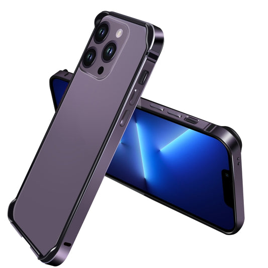 For iPhone 13 Pro Max TPU + Aluminum Alloy Frame Phone Case(Purple) - iPhone 13 Pro Max Cases by buy2fix | Online Shopping UK | buy2fix
