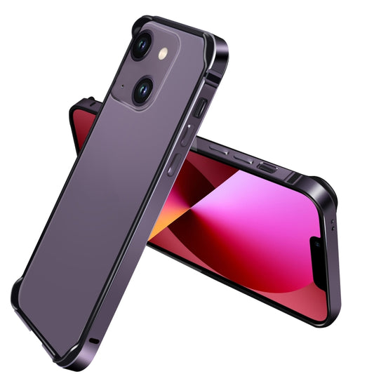 For iPhone 13 TPU + Aluminum Alloy Frame Phone Case(Purple) - iPhone 13 Cases by buy2fix | Online Shopping UK | buy2fix