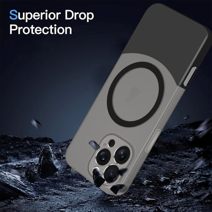 For iPhone 16 Pro Max Dual Color Stitching MagSafe Magnetic PC Phone Case(Orange) by buy2fix