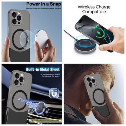 For iPhone 16 Pro Max Dual Color Stitching MagSafe Magnetic PC Phone Case(Yellow) by buy2fix