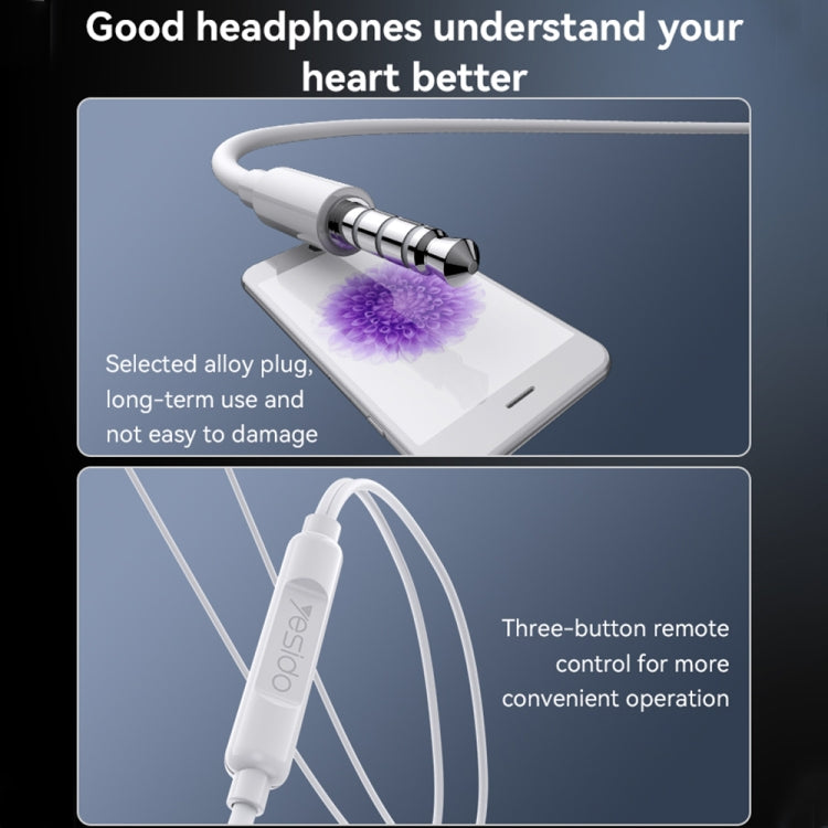 Yesido YH53 3.5mm In-Ear Wired Earphone, Length: 1.2m(White) - In Ear Wired Earphone by Yesido | Online Shopping UK | buy2fix