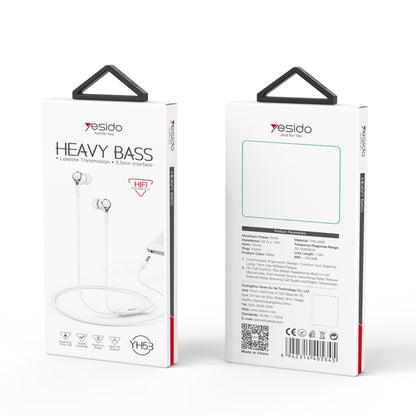 Yesido YH53 3.5mm In-Ear Wired Earphone, Length: 1.2m(White) - In Ear Wired Earphone by Yesido | Online Shopping UK | buy2fix