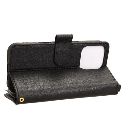 For iPhone 16 Pro Litchi Texture Zipper Leather Phone Case(Black) by buy2fix