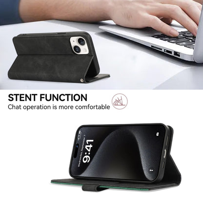 For Samsung Galaxy S25 Ultra 5G ABEEL Color Block Magnetic RFID Leather Phone Case(Black-Green) by buy2fix