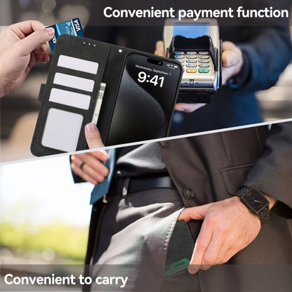 For Samsung Galaxy S25 Ultra 5G ABEEL Color Block Magnetic RFID Leather Phone Case(Black-Green) by buy2fix