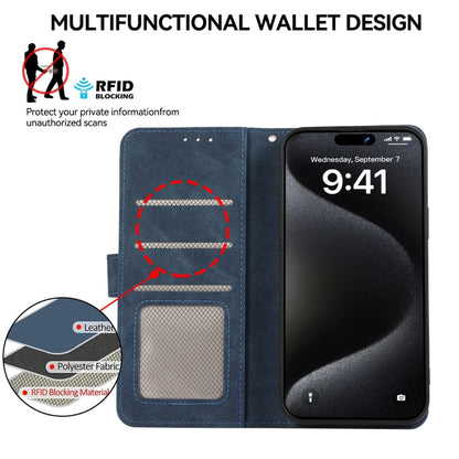 For Samsung Galaxy S25 Ultra 5G ABEEL Color Block Magnetic RFID Leather Phone Case(Blue-Brown) by buy2fix