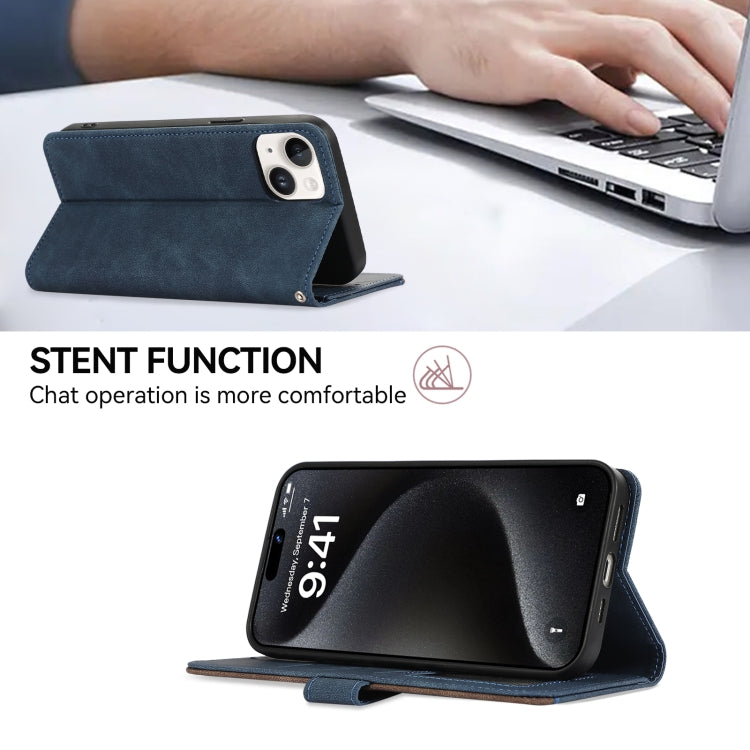 For Samsung Galaxy S25 Ultra 5G ABEEL Color Block Magnetic RFID Leather Phone Case(Blue-Brown) by buy2fix