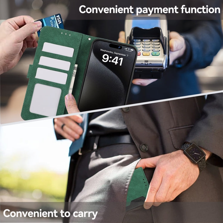 For Samsung Galaxy S25 Ultra 5G ABEEL Color Block Magnetic RFID Leather Phone Case(Green-Black) by buy2fix