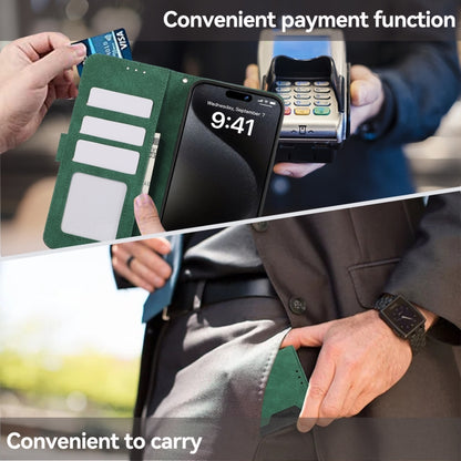 For Samsung Galaxy S25 Ultra 5G ABEEL Color Block Magnetic RFID Leather Phone Case(Green-Black) by buy2fix