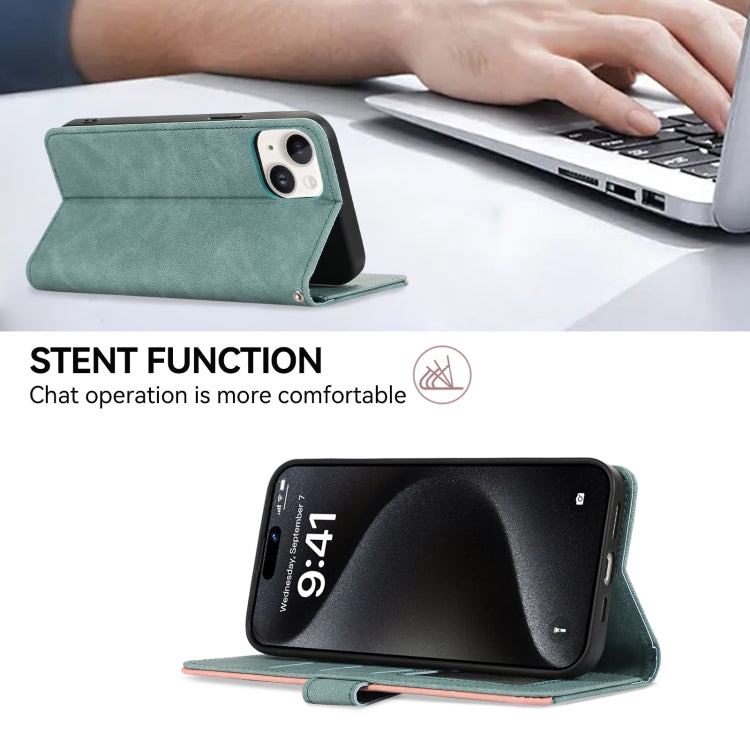 For Samsung Galaxy S25 Ultra 5G ABEEL Color Block Magnetic RFID Leather Phone Case(Cyan-Pink) by buy2fix