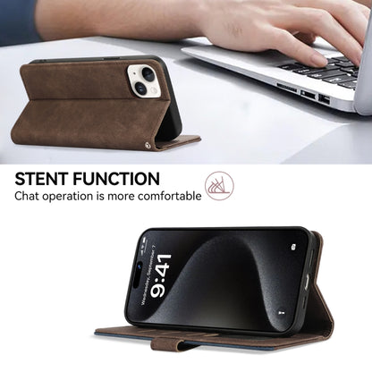 For Samsung Galaxy S25 Ultra 5G ABEEL Color Block Magnetic RFID Leather Phone Case(Brown-Blue) by buy2fix