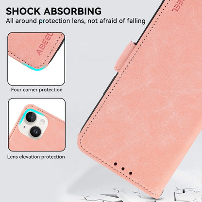 For Samsung Galaxy S25 Ultra 5G ABEEL Frosted Magnetic RFID Leather Phone Case(Pink) by buy2fix