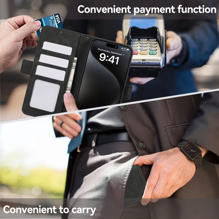 For Samsung Galaxy S25 Ultra 5G ABEEL Frosted Magnetic RFID Leather Phone Case(Black) by buy2fix