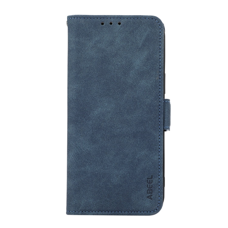 For Samsung Galaxy S25 Ultra 5G ABEEL Frosted Magnetic RFID Leather Phone Case(Blue) by buy2fix
