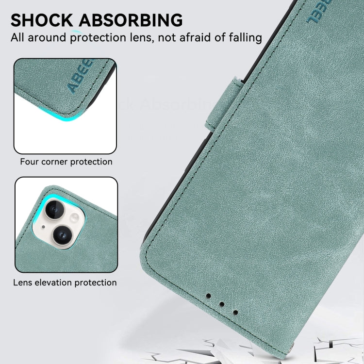 For Samsung Galaxy S25 Ultra 5G ABEEL Frosted Magnetic RFID Leather Phone Case(Cyan) by buy2fix
