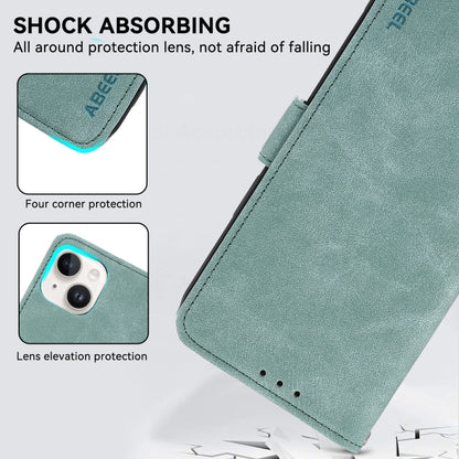 For Samsung Galaxy S25 Ultra 5G ABEEL Frosted Magnetic RFID Leather Phone Case(Cyan) by buy2fix