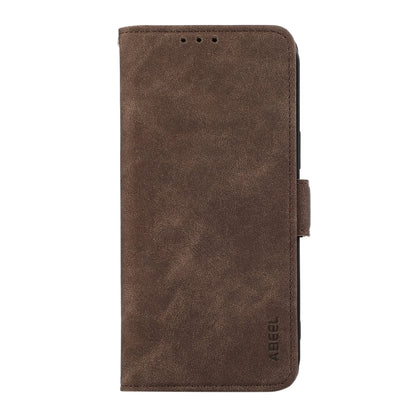 For Samsung Galaxy S25 Ultra 5G ABEEL Frosted Magnetic RFID Leather Phone Case(Brown) by buy2fix