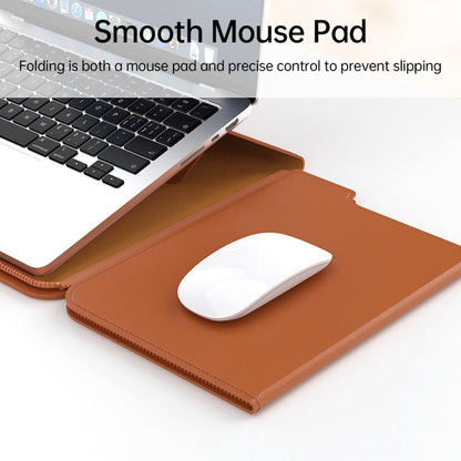 Multifunctional Laptop PU Magnetic Stand Split Liner Bag with Mouse Pad Function, Size:15 inch(Dark Blue) by buy2fix