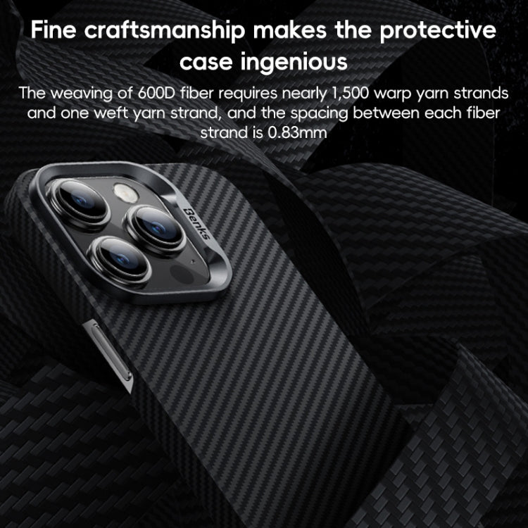 For iPhone 16 Benks Classic Kevlar 600D Fiber MagSafe Phone Case(Black) - iPhone 16 Cases by Benks | Online Shopping UK | buy2fix