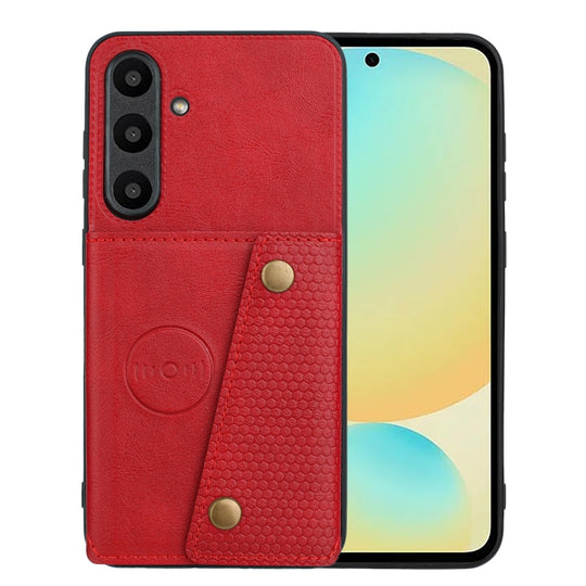 For Samsung Galaxy A36 5G Double Buckle Card Slots Magnetic Phone Case(Red)