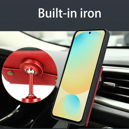 For Samsung Galaxy S25 Ultra 5G Double Buckle Card Slots Magnetic Phone Case(Red) by buy2fix