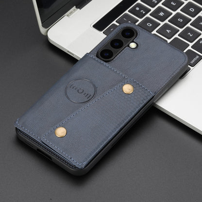 For Samsung Galaxy S25+ 5G Double Buckle Card Slots Magnetic Phone Case(Blue) by buy2fix