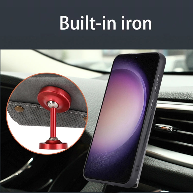 For Samsung Galaxy S25 5G Double Buckle Card Slots Magnetic Phone Case(Brown) by buy2fix