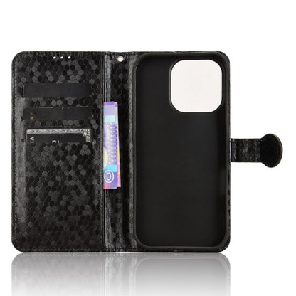 For iPhone 16 Pro Max Honeycomb Dot Texture Leather Phone Case(Black) by buy2fix