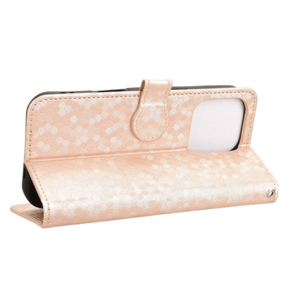 For iPhone 16 Pro Honeycomb Dot Texture Leather Phone Case(Gold) by buy2fix