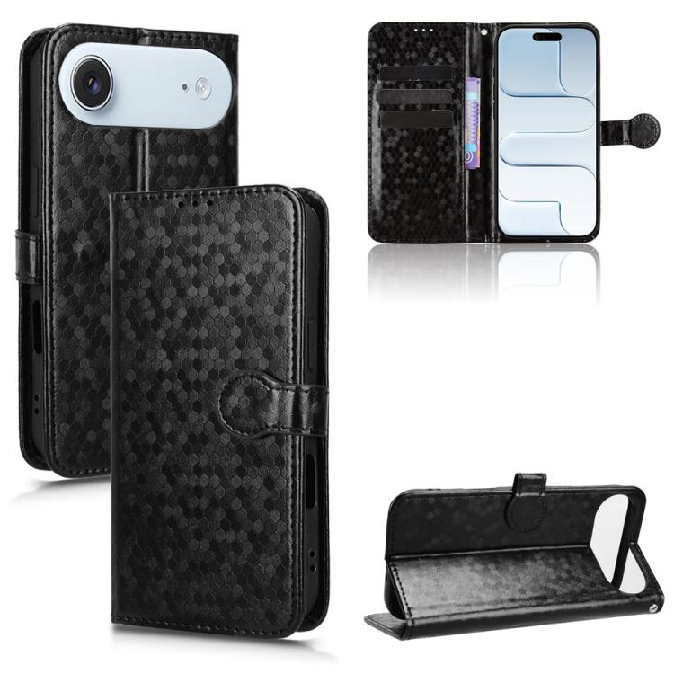 For iPhone Air Honeycomb Dot Texture Leather Phone Case(Black) - iPhone Air Cases by buy2fix | Online Shopping UK | buy2fix