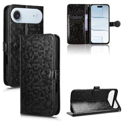 For iPhone Air Honeycomb Dot Texture Leather Phone Case(Black) - iPhone Air Cases by buy2fix | Online Shopping UK | buy2fix