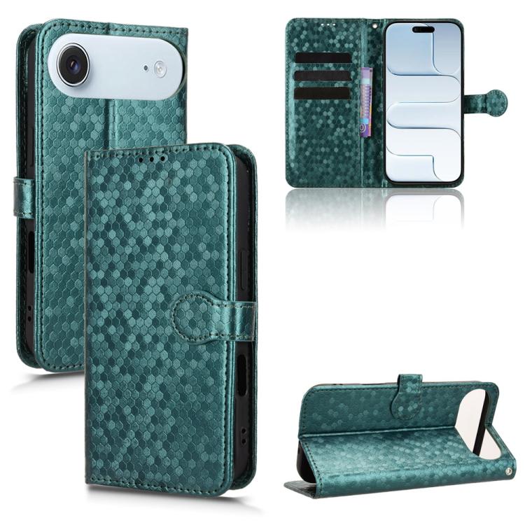 For iPhone Air Honeycomb Dot Texture Leather Phone Case(Green) - iPhone Air Cases by buy2fix | Online Shopping UK | buy2fix