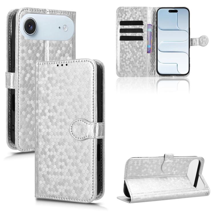 For iPhone Air Honeycomb Dot Texture Leather Phone Case(Silver) - iPhone Air Cases by buy2fix | Online Shopping UK | buy2fix