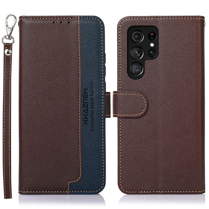 For Samsung Galaxy S25 Ultra KHAZNEH Litchi Texture Leather RFID Phone Case(Brown) by buy2fix