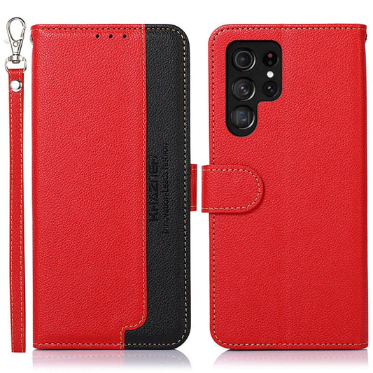 For Samsung Galaxy S25 Ultra KHAZNEH Litchi Texture Leather RFID Phone Case(Red) by buy2fix