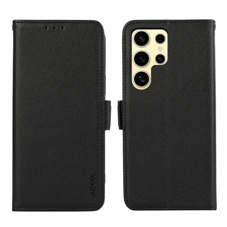 For Samsung Galaxy S25 Ultra ABEEL Side-Magnetic Litchi Pattern Leather RFID Phone Case(Black) by buy2fix