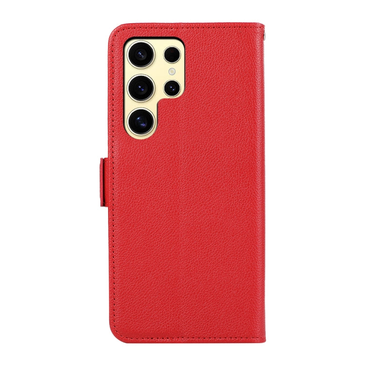 For Samsung Galaxy S25 Ultra ABEEL Side-Magnetic Litchi Pattern Leather RFID Phone Case(Red) by buy2fix